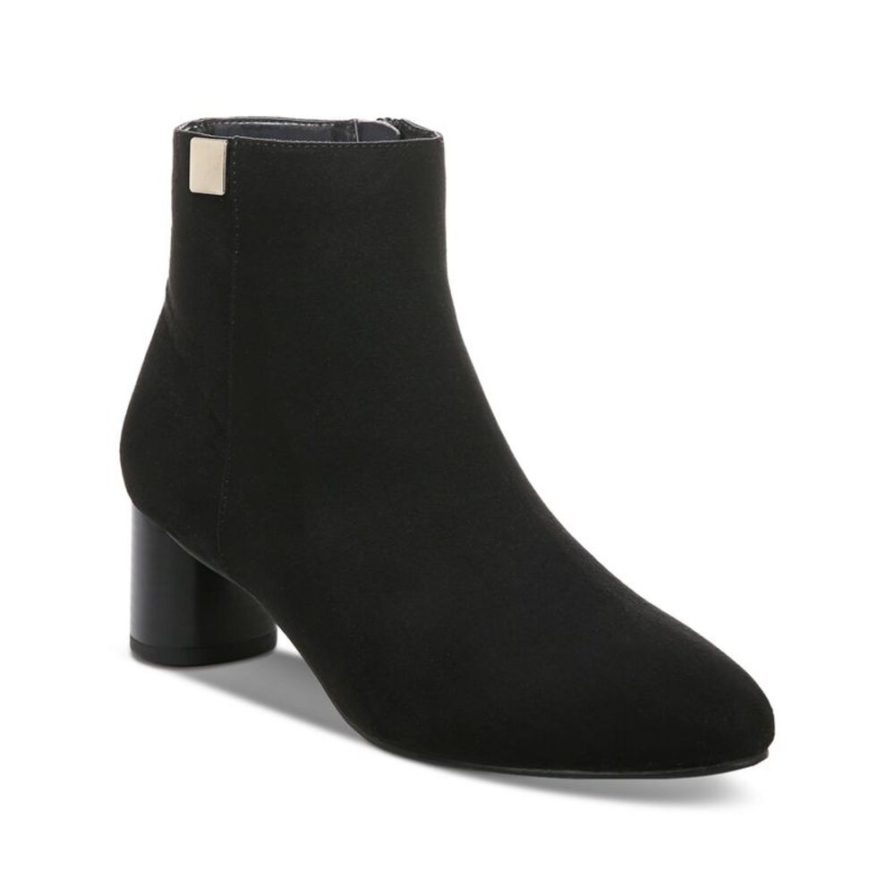 ALFANI Womens Black Cushioned Sylus Round Toe Stacked Heel Zip-Up Booties 5 M